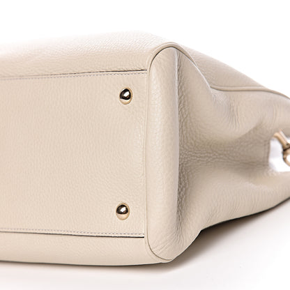 Gucci Pebbled Calfskin Medium Bamboo Shopper Tote Off White 10 of 11
