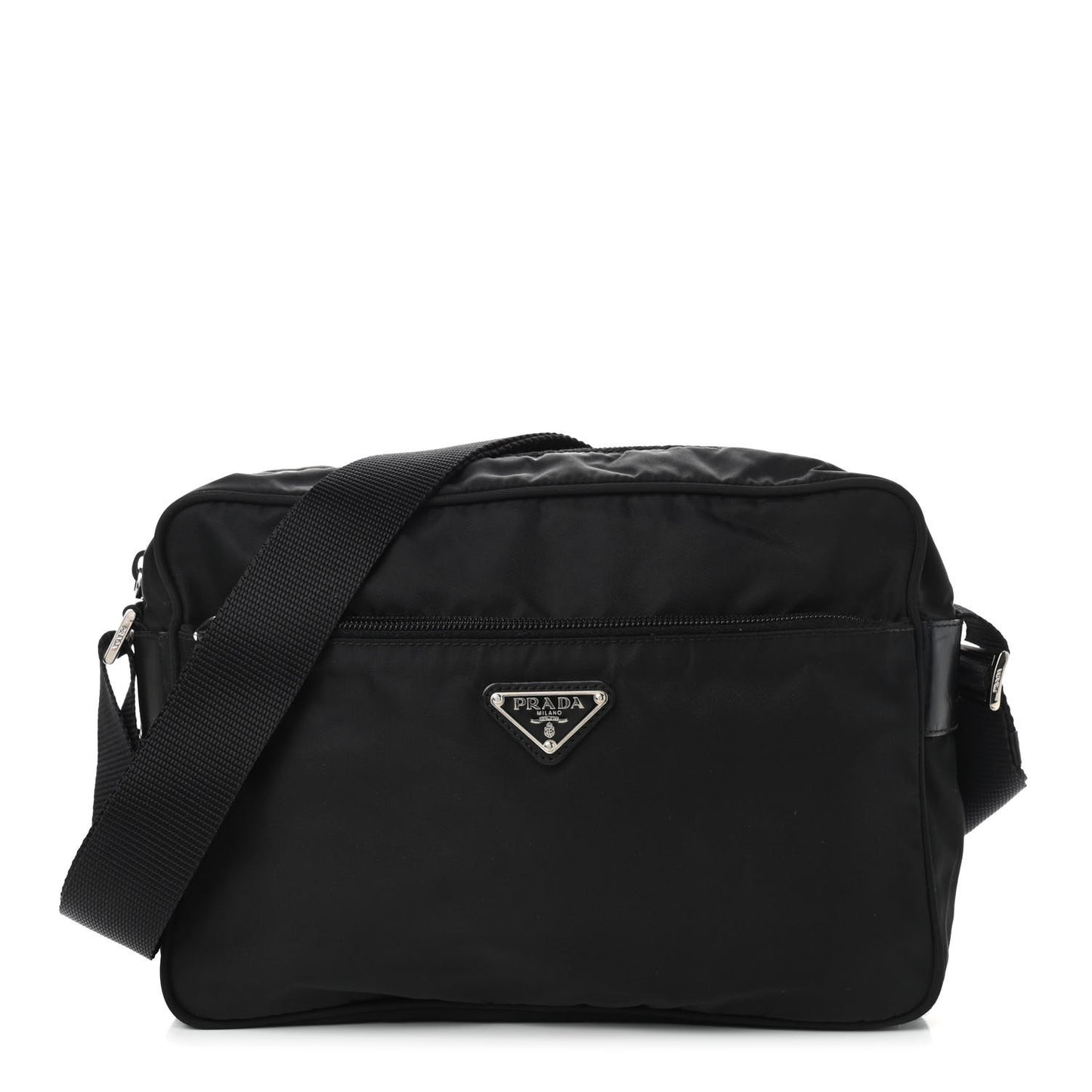 Nylon Tessuto Messenger Bag Black