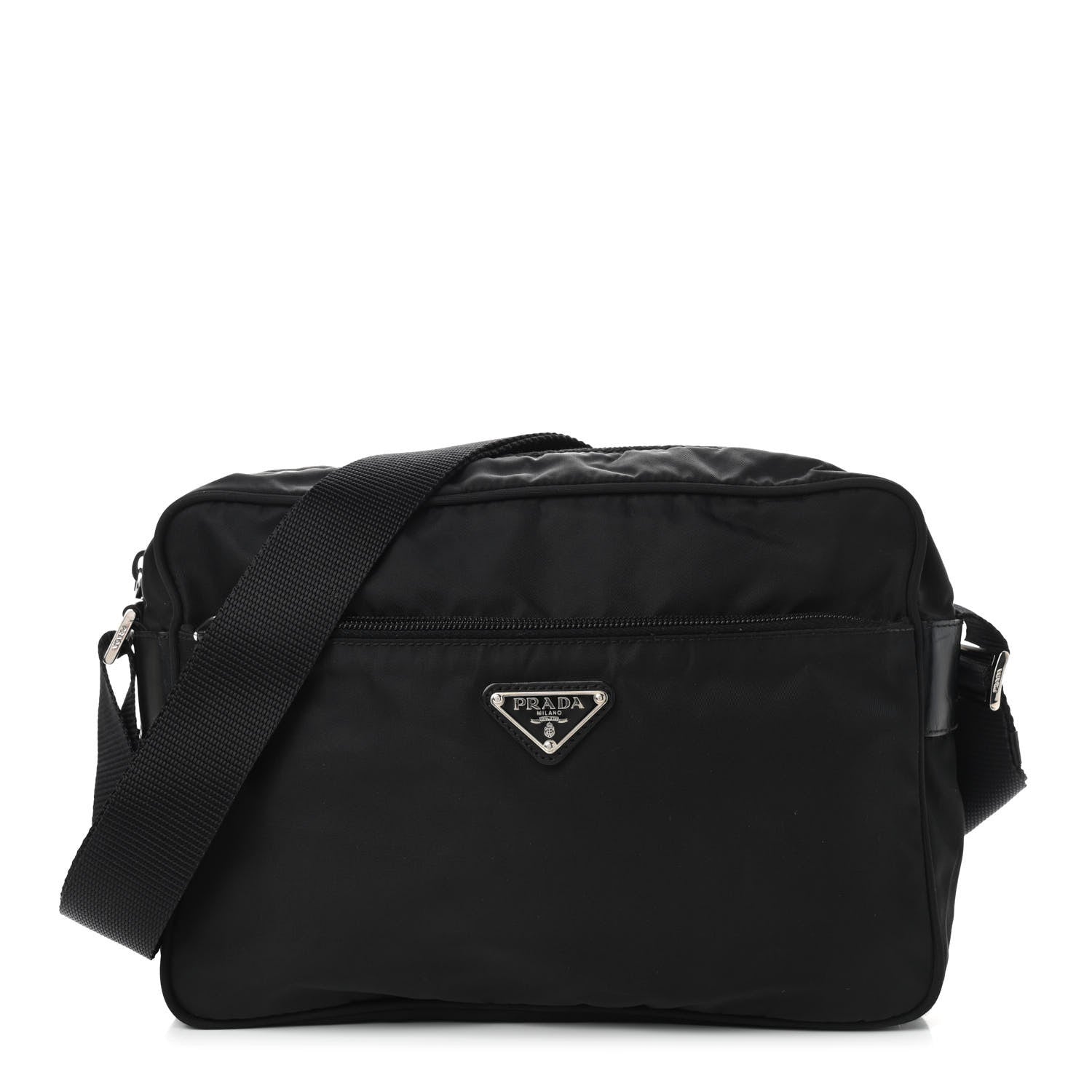 Prada Nylon Tessuto Messenger Bag Black 1 of 9