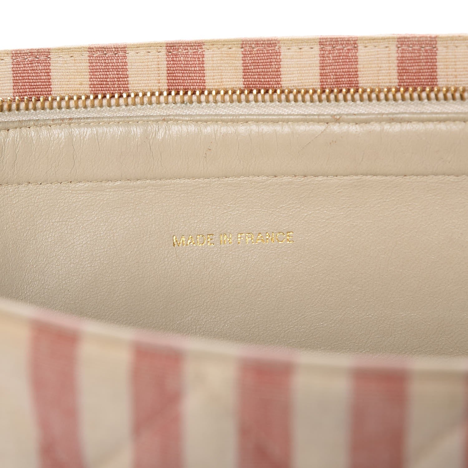 Chanel Canvas Quilted Striped Tote Red White 5 of 11