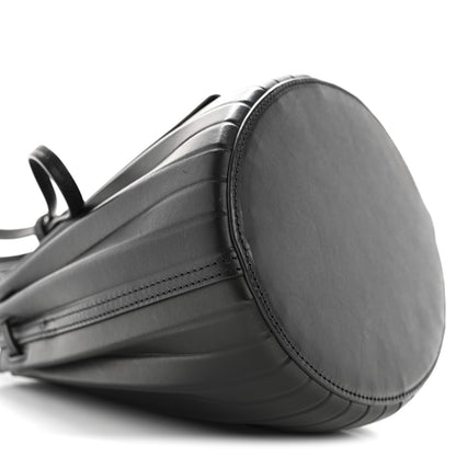 Mansur Gavriel Vegetable Tanned Calfskin Pleated Mini Bucket Bag Black Flamma 9 of 10
