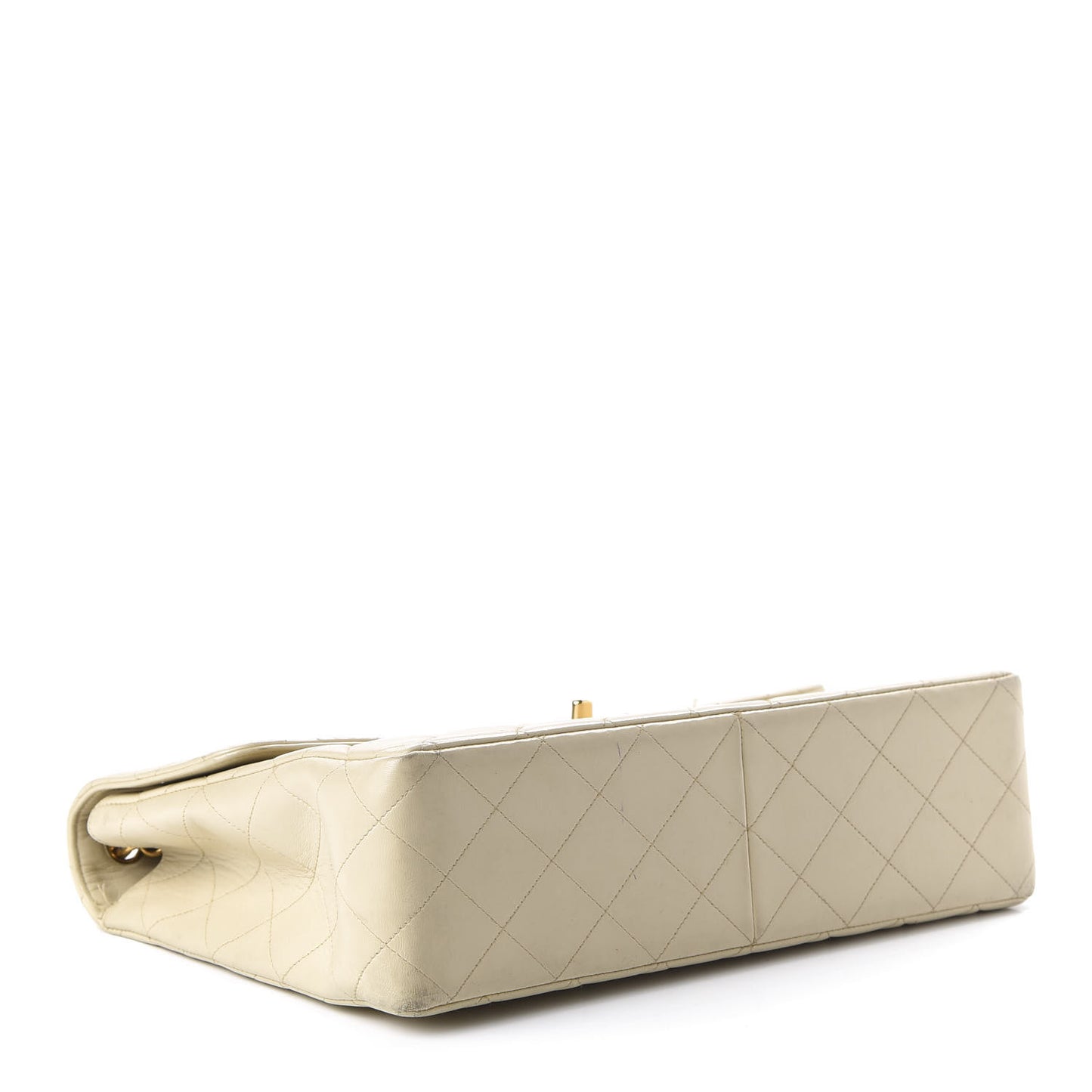 Lambskin Quilted Maxi Single Flap Beige