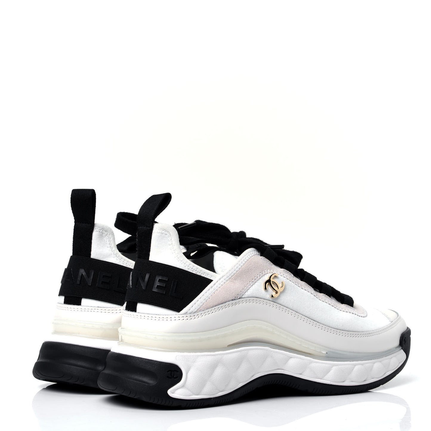 Velvet Calfskin Mixed Fibers CC Sneakers 36 Ivory