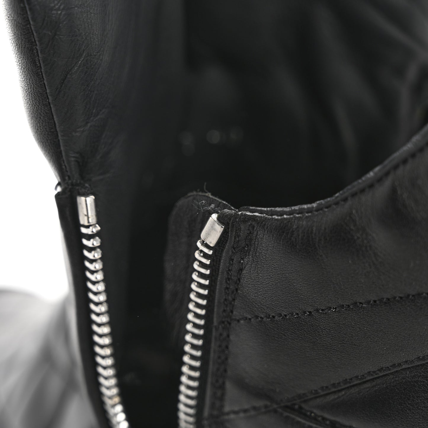 Lambskin Velvet Quilted Cap Toe Short Boots 40 Black