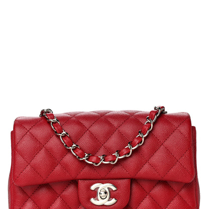 Chanel Caviar Quilted Mini Rectangular Flap Red 8 of 10