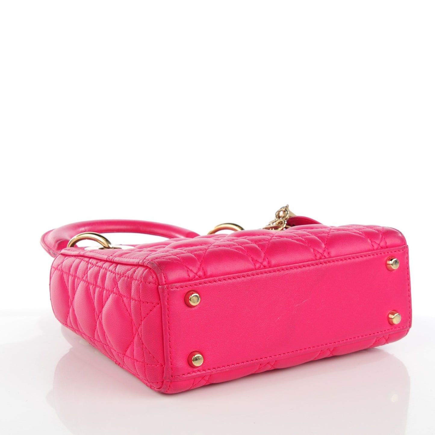 Lambskin Cannage Mini Lady Dior Fuchsia