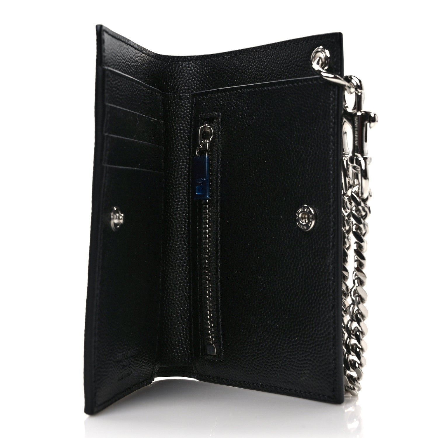 Saint Laurent Grain De Poudre North South Chain Wallet Black 5 of 8