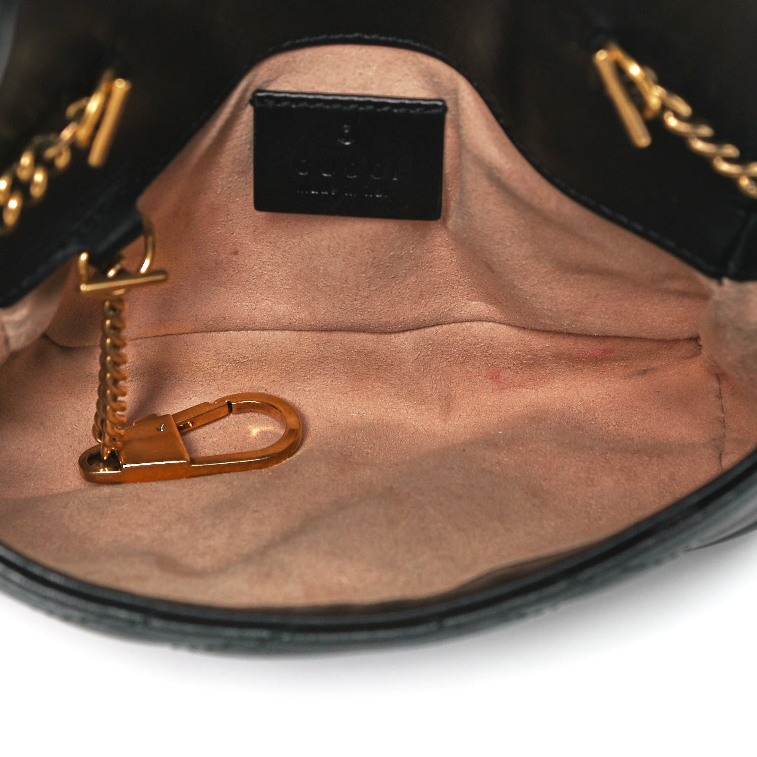 Gucci Calfskin Matelasse Super Mini GG Marmont Shoulder Bag Black 7 of 10