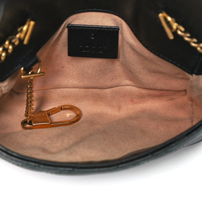Gucci Calfskin Matelasse Super Mini GG Marmont Shoulder Bag Black 7 of 10
