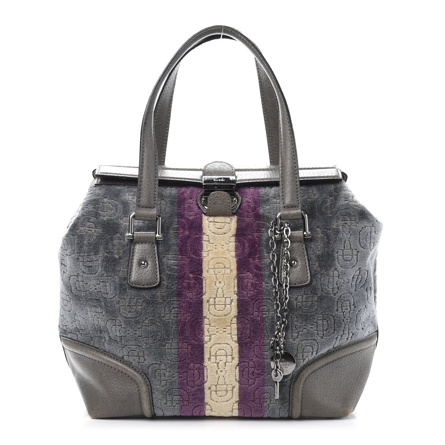 Gucci Velvet Horsebit Embossed Treasure Boston Multicolor 1 of 10