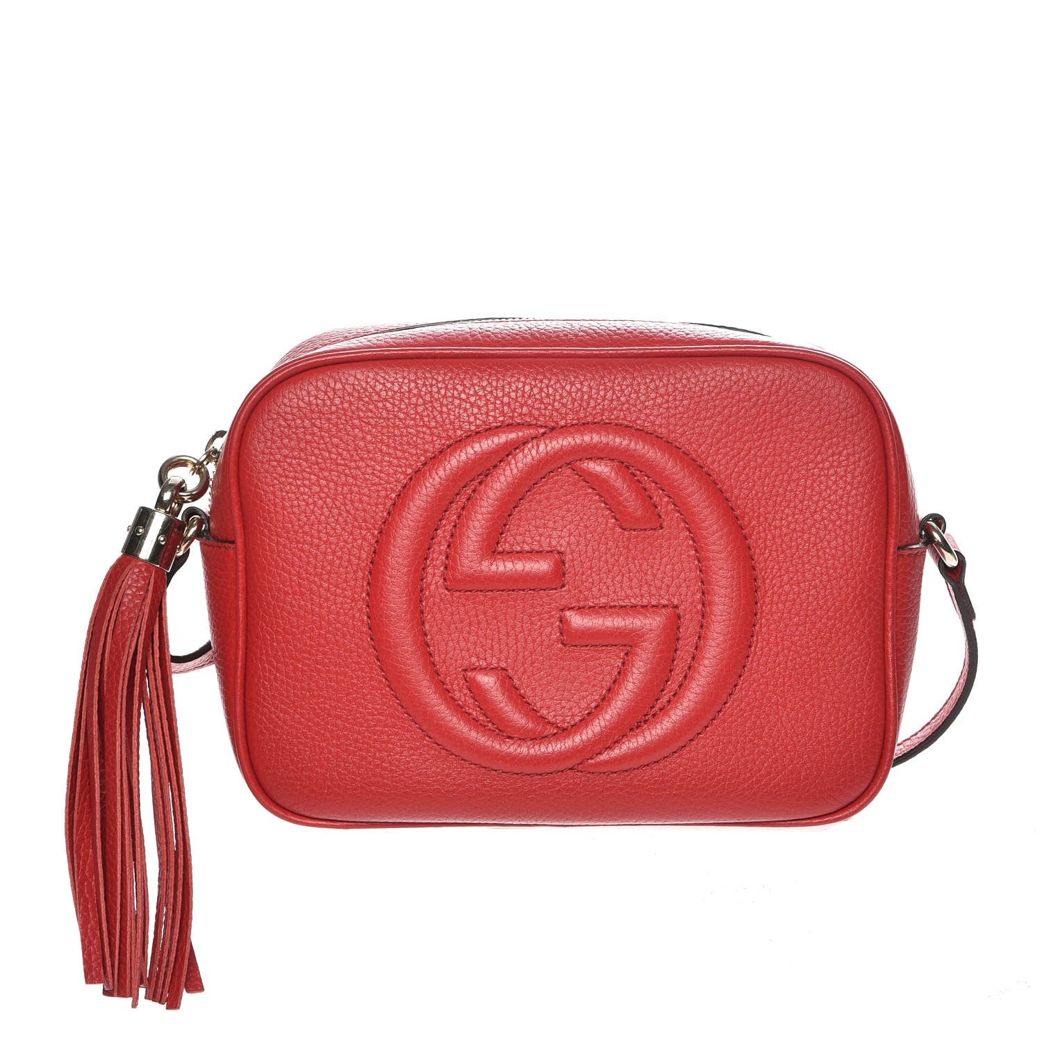 Gucci Pebbled Calfskin Small Soho Disco Bag Vibrant Red 1 of 7