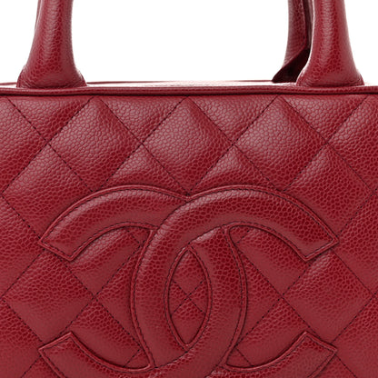 Chanel Caviar Quilted Small Bowler Dark Red 8 of 13