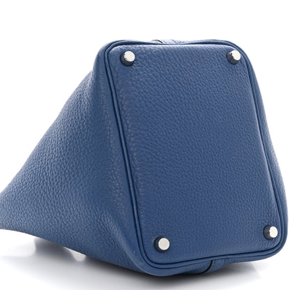 Hermes Taurillon Clemence Picotin 18 PM Bleu Agate 9 of 10