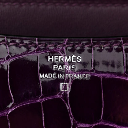 Hermes Shiny Alligator Constance 18 Cassis 6 of 11