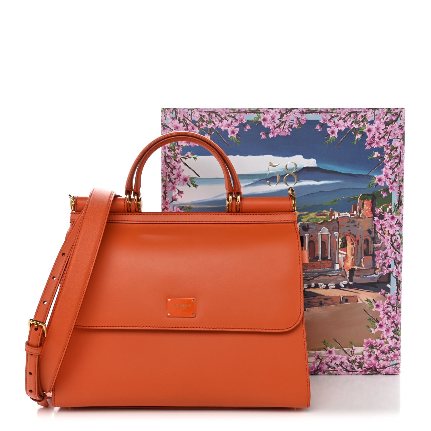 Dolce & Gabbana Vitello Morbido Large Sicily 58 Bag Orange 12 of 12