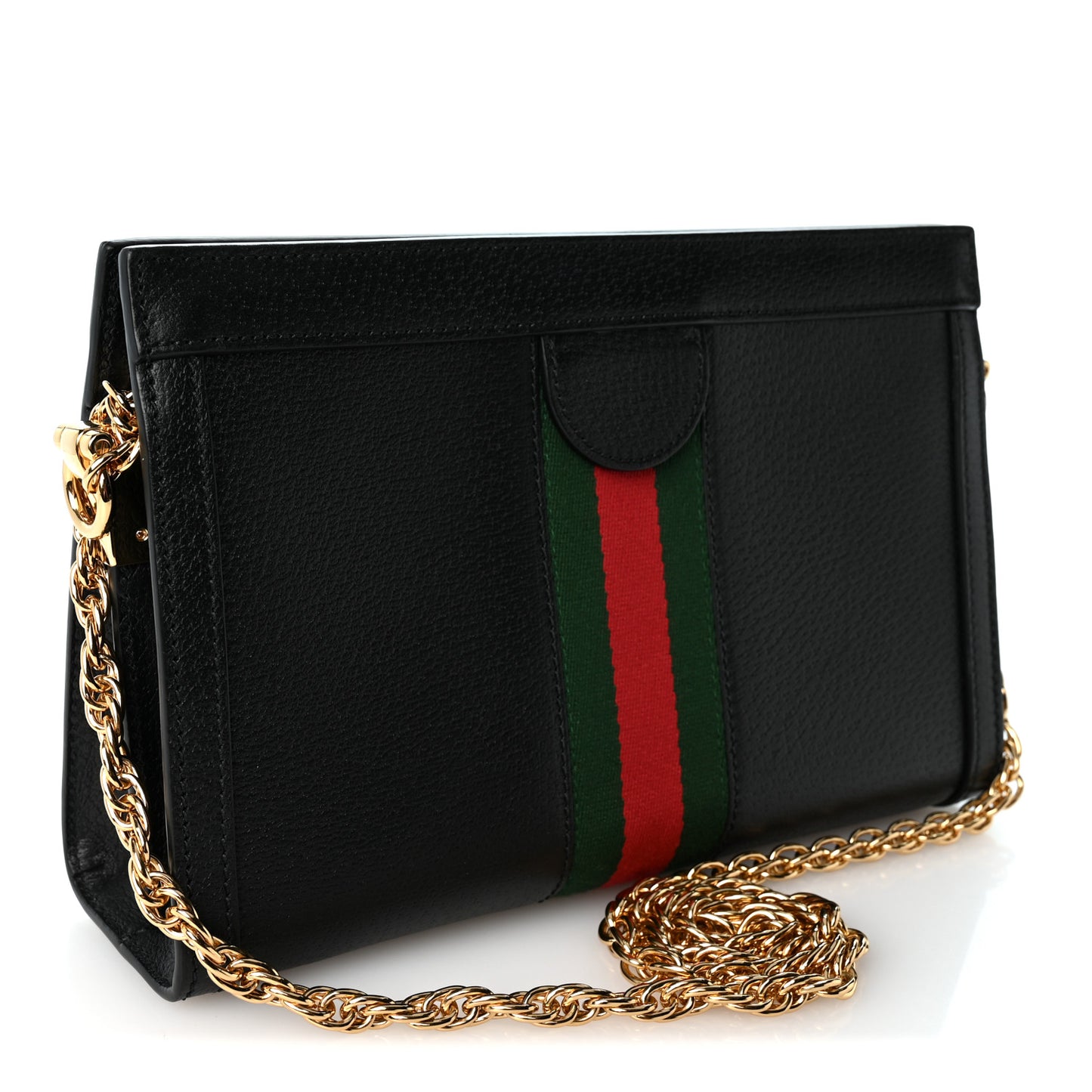 Calfskin GG Web Small Ophidia Chain Shoulder Bag Black