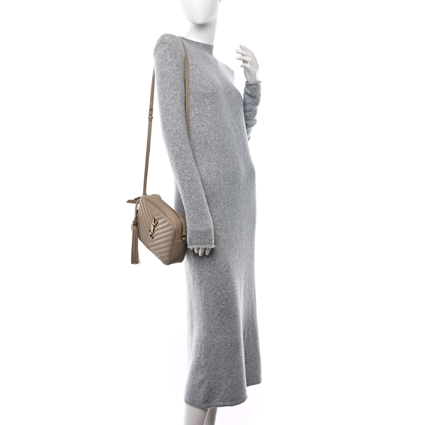 Calfskin Matelasse Monogram Lou Camera Bag Dark Beige