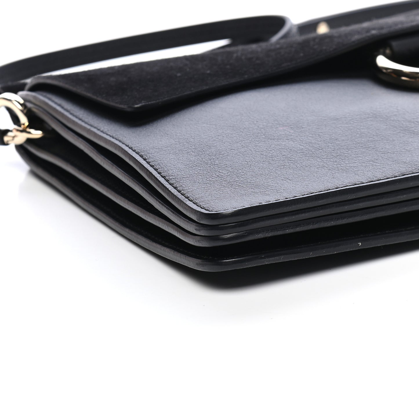 Suede Calfskin Medium Faye Shoulder Bag Black