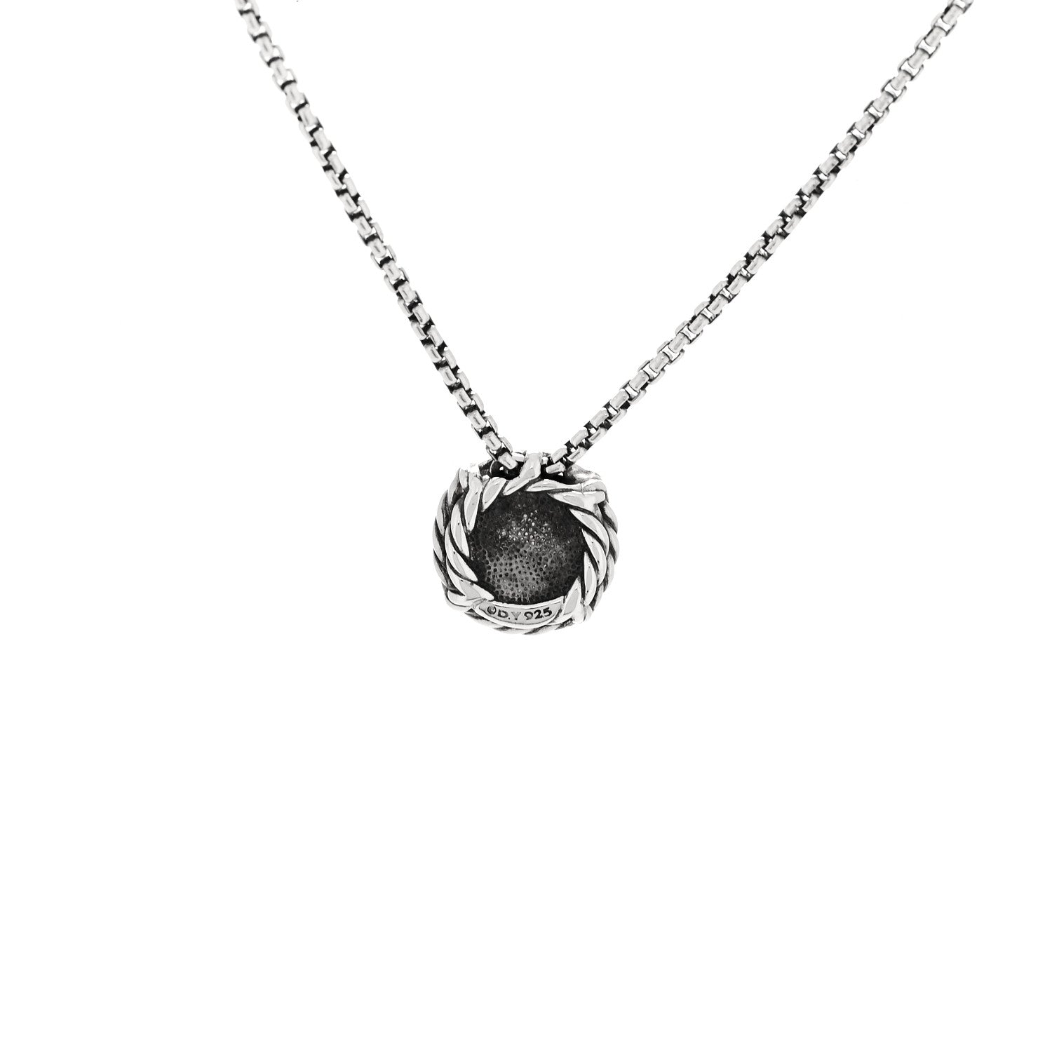David Yurman Sterling Silver Black Onyx 8mm Petite Chatelaine Pendant Necklace 5 of 5