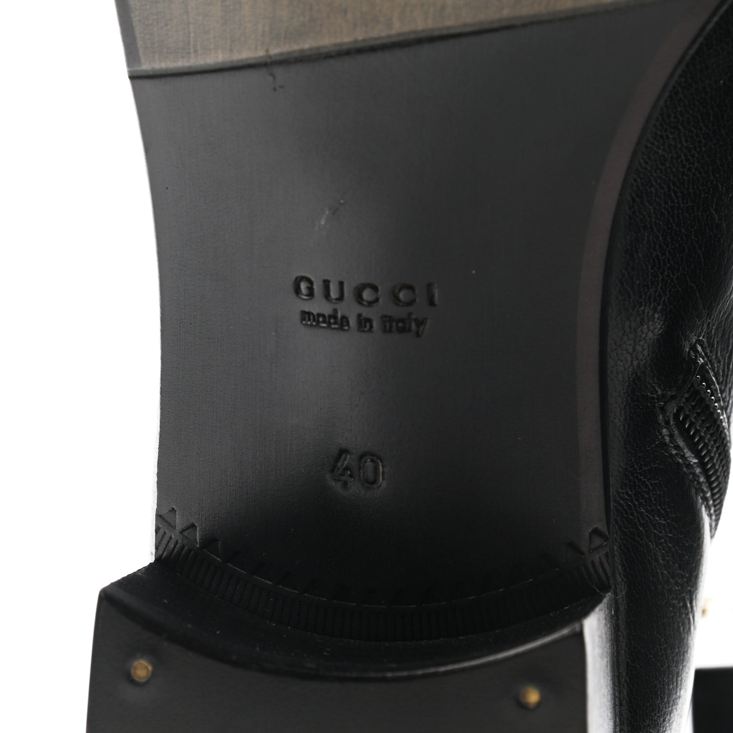 Goatskin Kitten Chain Horsebit Ankle Boots 40 Black