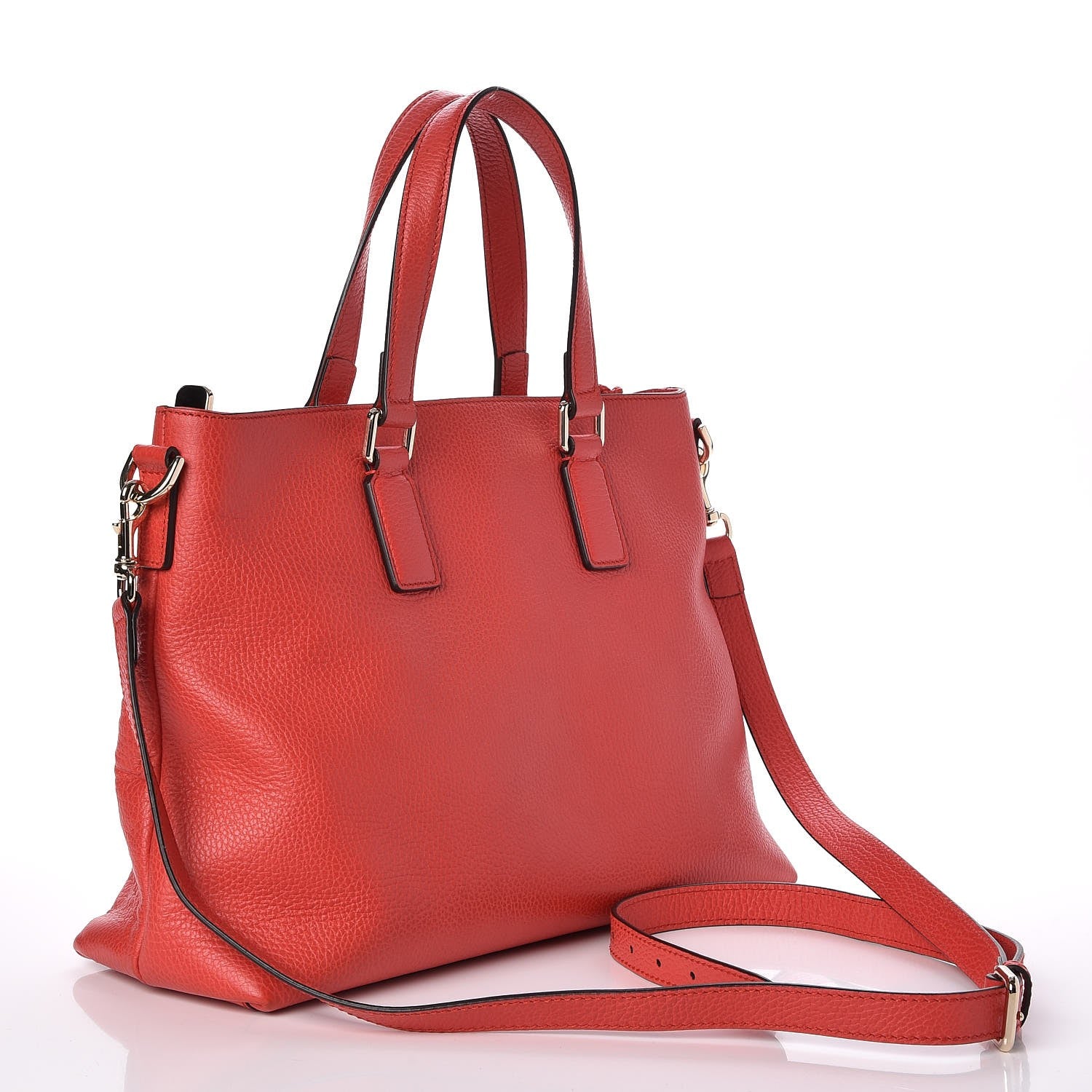 Gucci Calfskin Bamboo Tassel Top Handle Tote Red 4 of 8