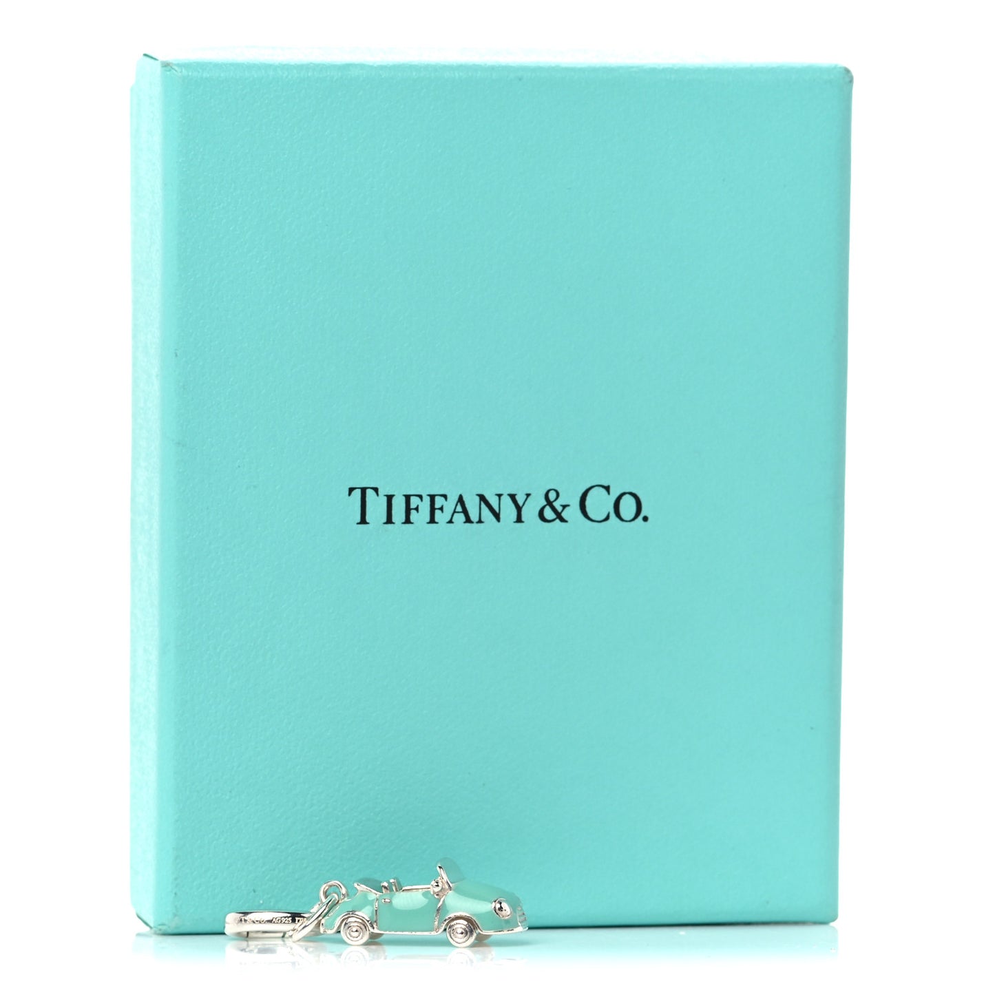 Sterling Silver Enamel Car Charm Blue