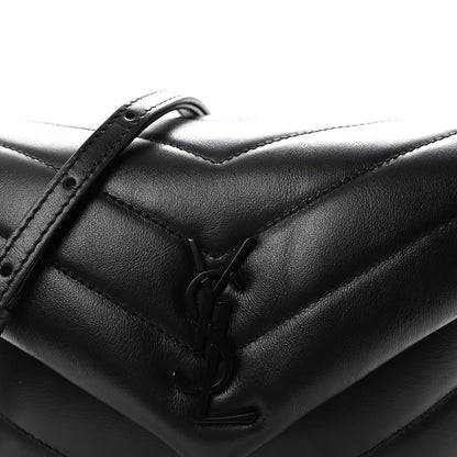 Saint Laurent Calfskin Y Quilted Monogram Monochrome Toy Loulou Crossbody Bag Black 6 of 9