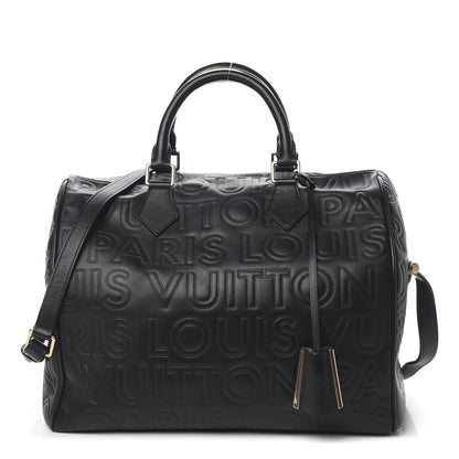 Louis Vuitton Calfskin Embossed Speedy Cube 30 Black 1 of 13