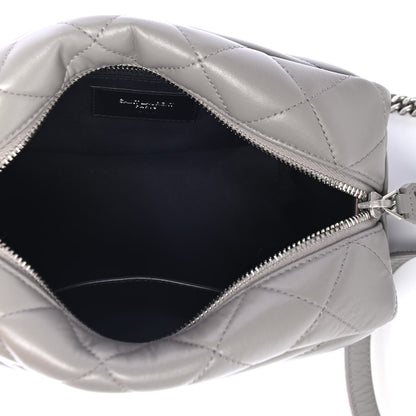 Saint Laurent Calfskin Y Quilted Monogram Small Loulou Bowling Bag Light Gray 4 of 4