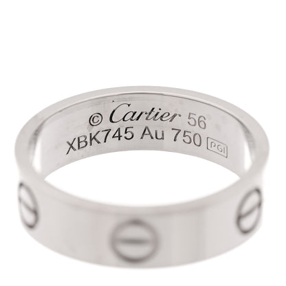 Cartier 18K White Gold 5.5mm LOVE Ring 56 7.75 4 of 5