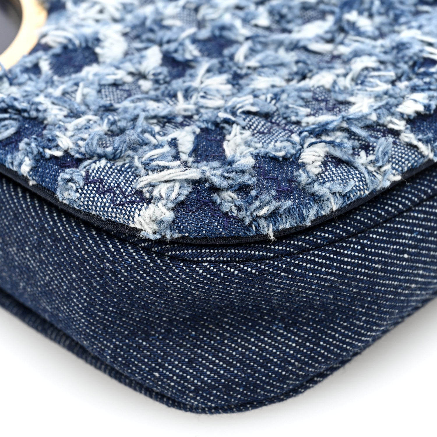 Christian Dior Denim Frayed Malice Shoulder Bag Blue 9 of 9