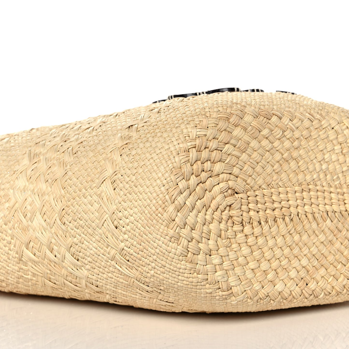 Iraca Palm Calfskin Medium Anagram Basket Bag Natural Tan