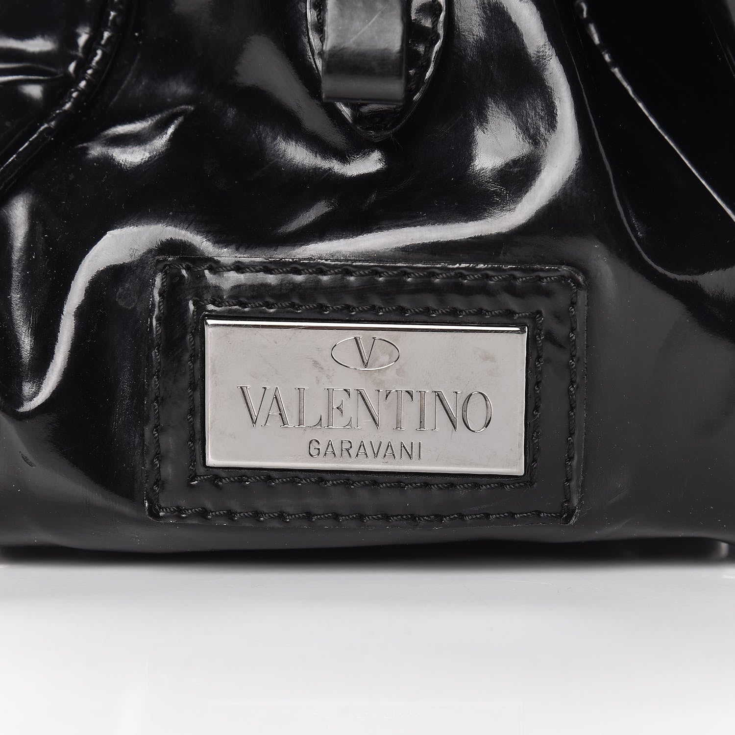 Valentino Garavani Patent Lacca Bow Bowler Tote Black 11 of 11
