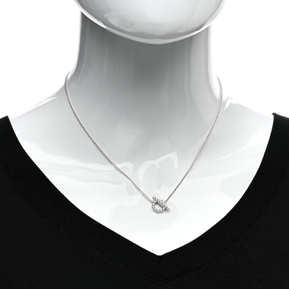 Hermes 18K White Gold Diamond Finesse Pendant Necklace 2 of 4