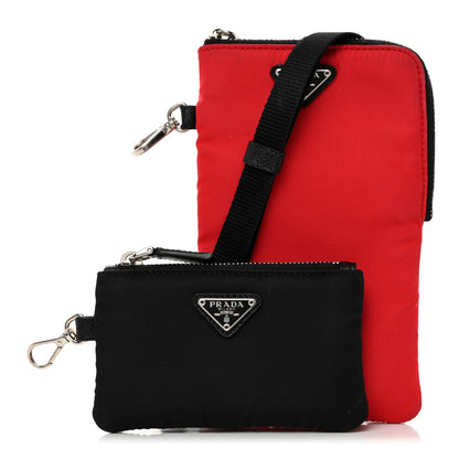 Prada Tessuto Nylon Phone Case Crossbody Rosso Black 1 of 7