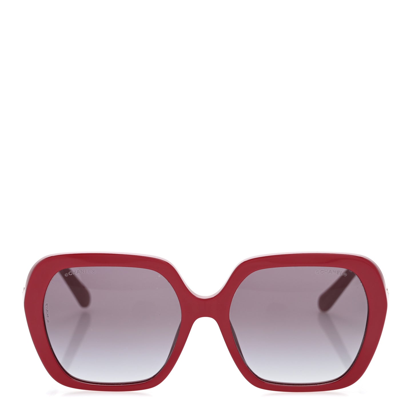 Acetate Polarized Square CC Heart Sunglasses 5521-A Red