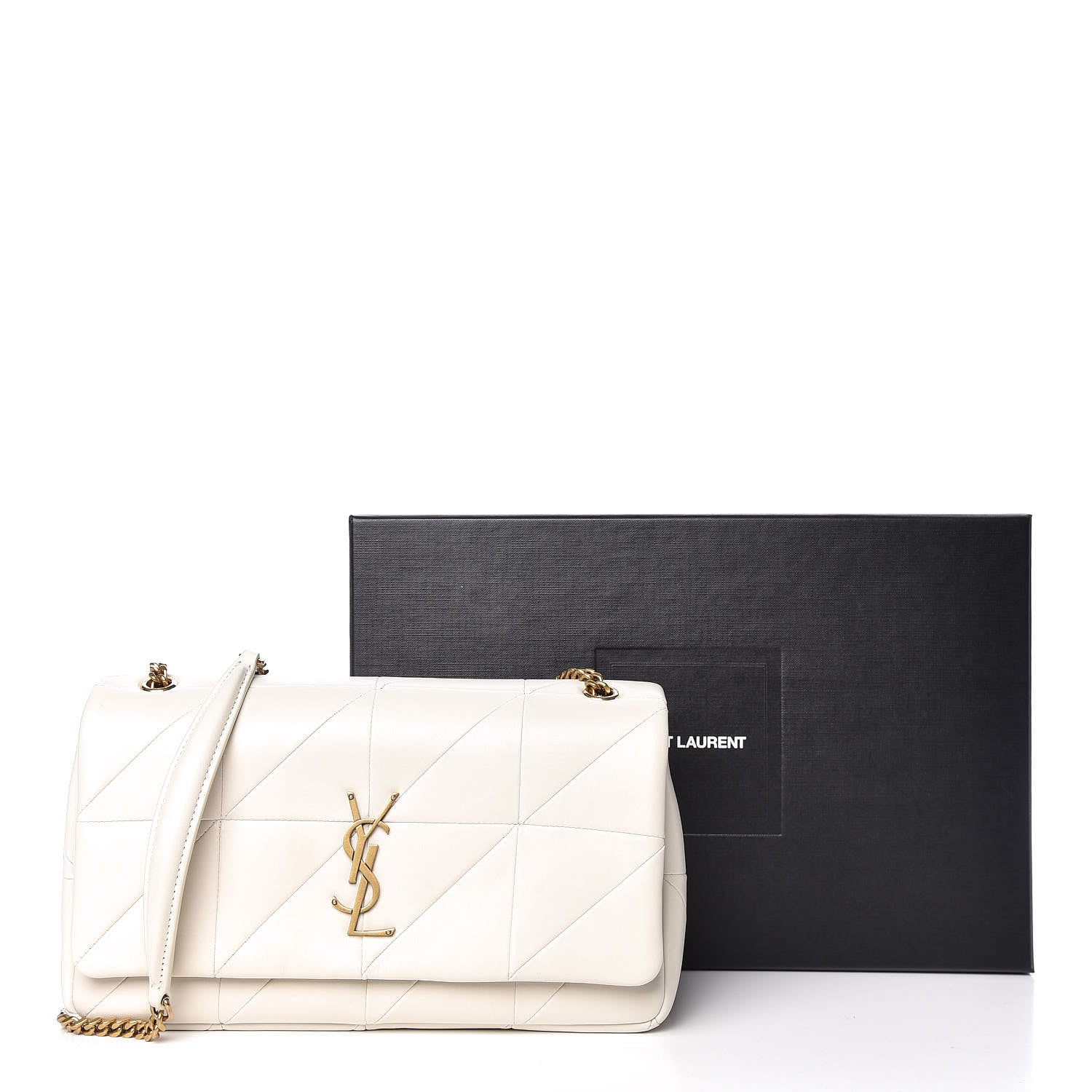 Saint Laurent Lambskin Patchwork Monogram Medium Jamie Crema 11 of 11