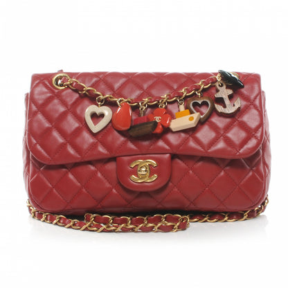 Chanel Lambskin Quilted Cruise Charm Medium Flap Red 1 of 9