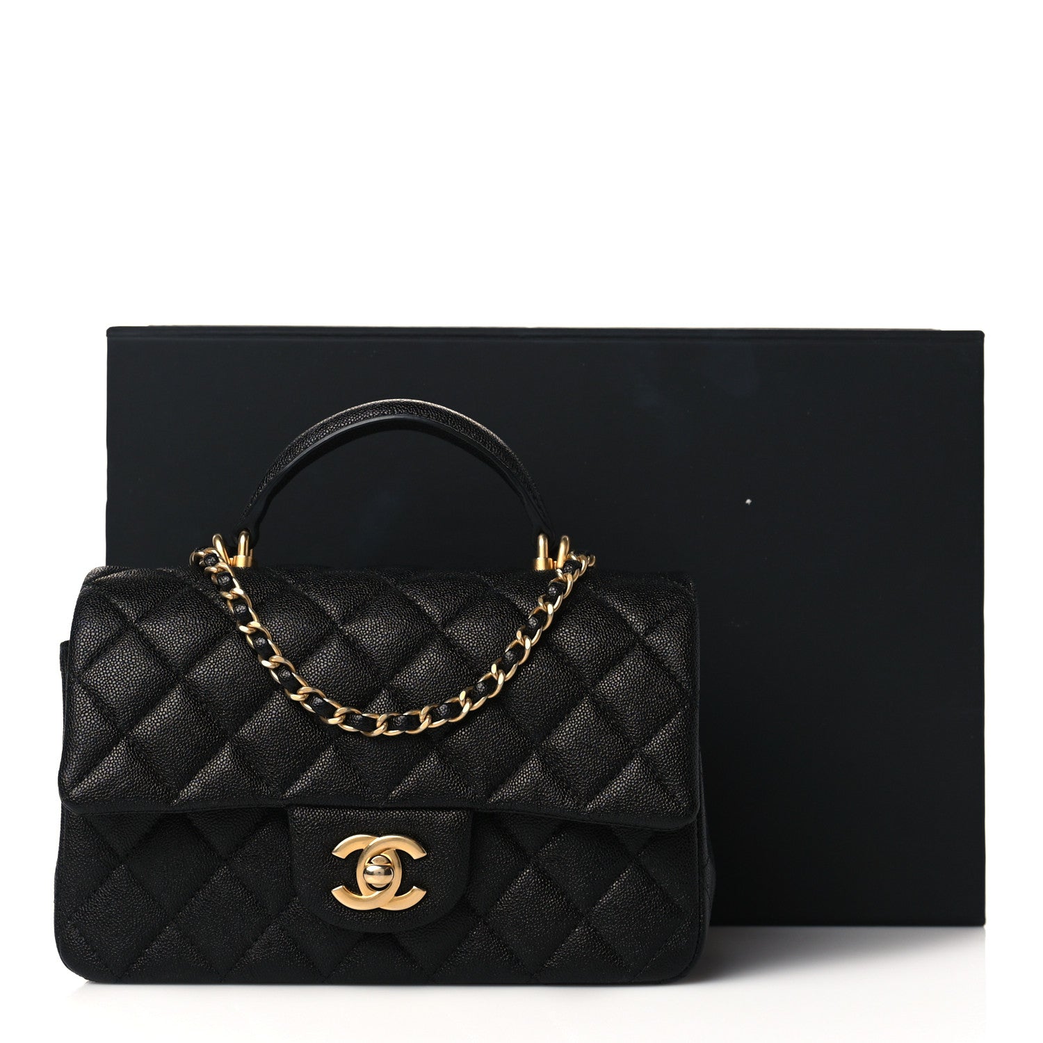 Chanel Caviar Quilted Mini Top Handle Rectangular Flap Black 11 of 11