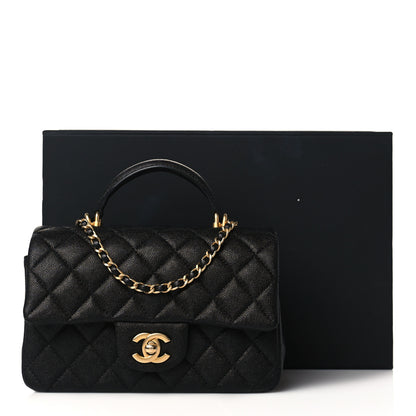 Chanel Caviar Quilted Mini Top Handle Rectangular Flap Black 11 of 11