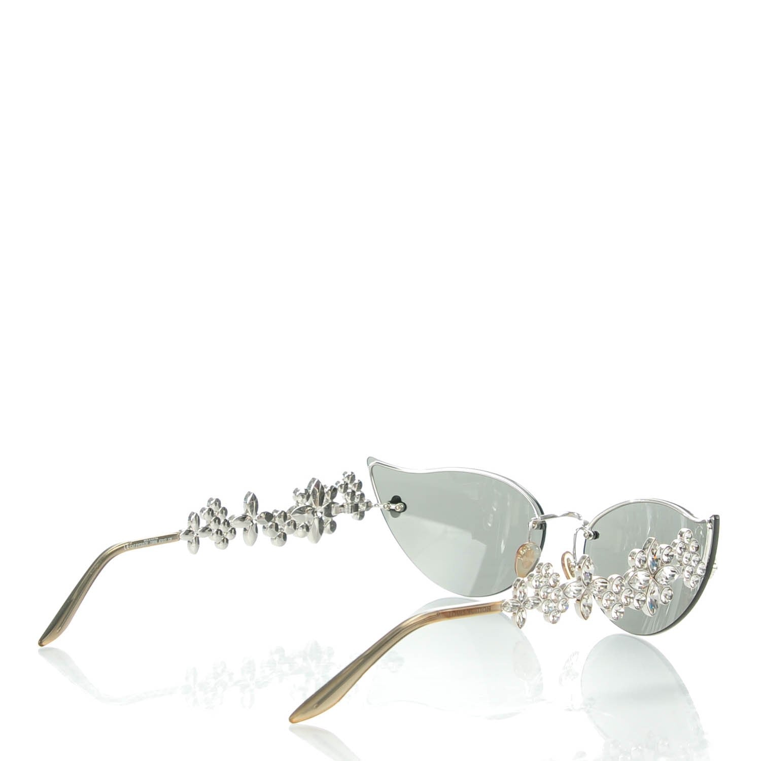 Louis Vuitton Swarovski Crystal Fleur Cat Eyes Sunglasses 75BR6 3 of 5