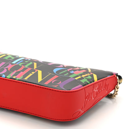 Christian Louboutin Calfskin Logo Loubila Chain Clutch Black Multicolor 9 of 9