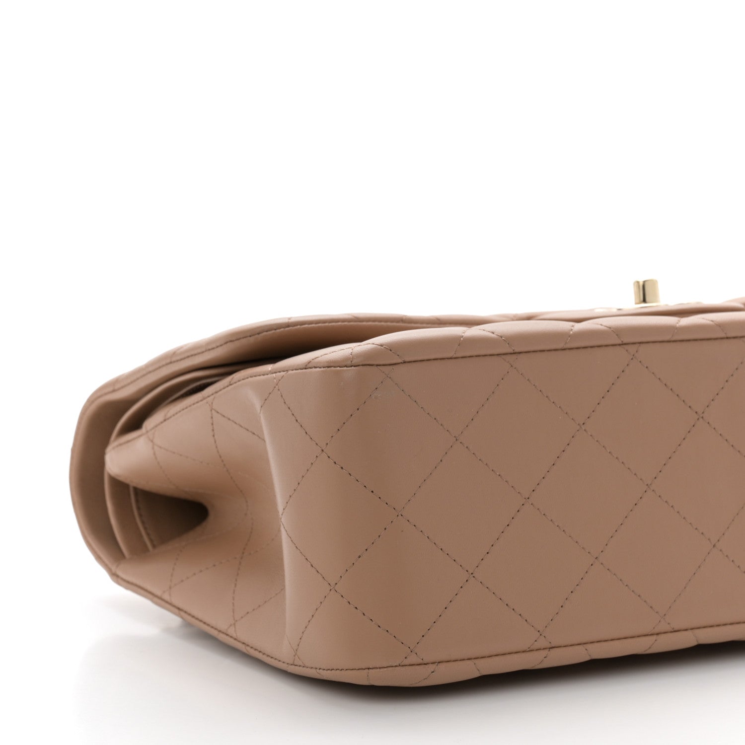 Chanel Lambskin Quilted Jumbo Double Flap Dark Beige 9 of 11