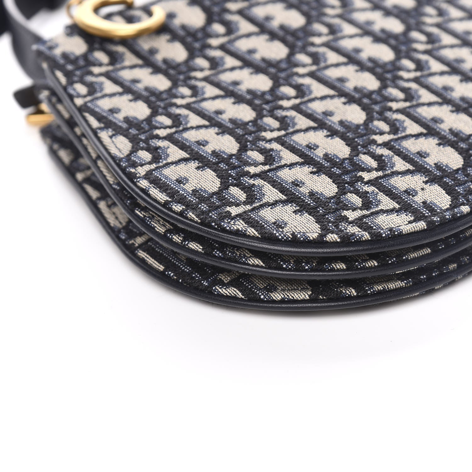 Christian Dior Oblique Saddle Pouch With Strap Navy Blue 9 of 11