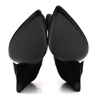 Saint Laurent Kid Scamosciato Niki 85 Wedge Booties 39.5 Black 6 of 10