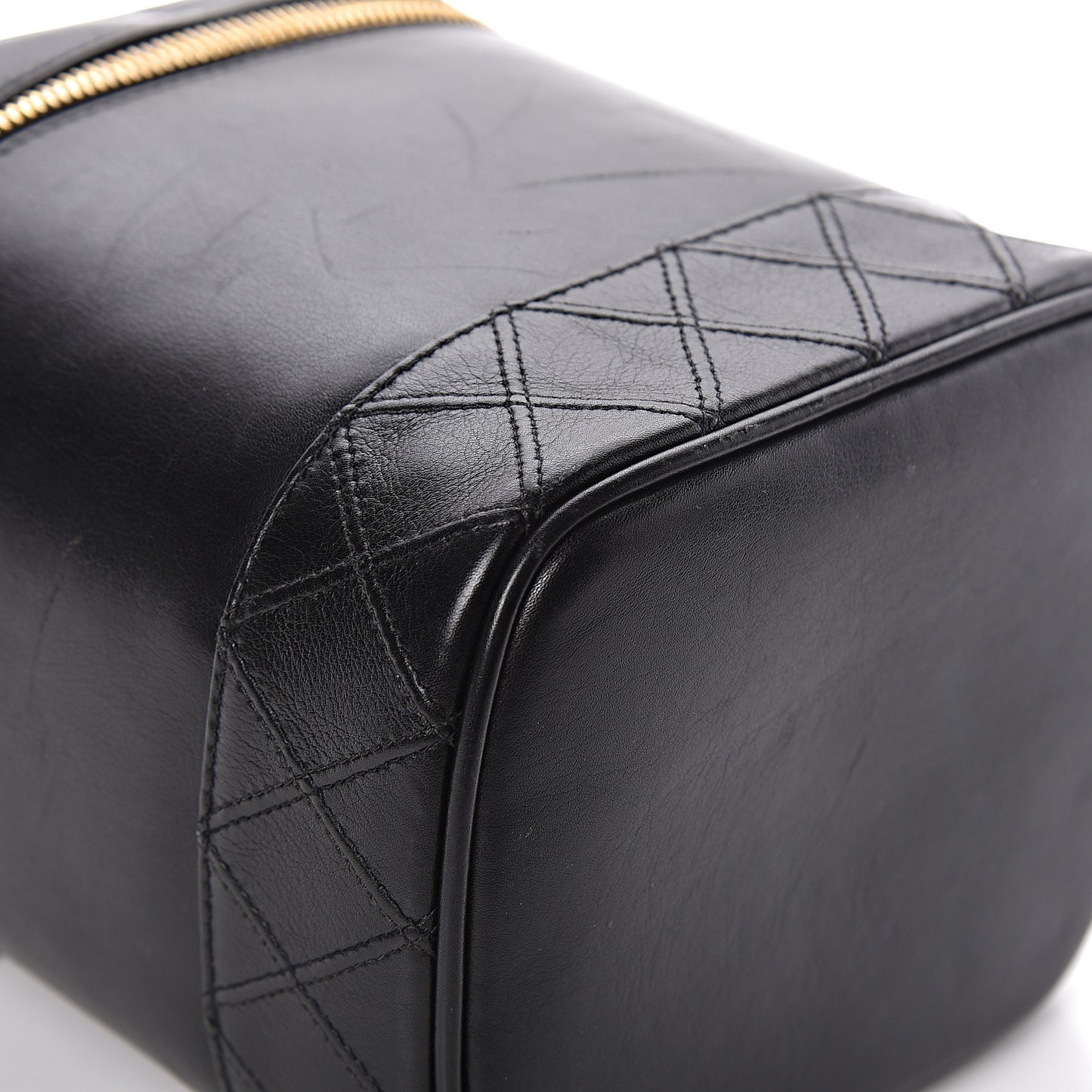 Lambskin Vanity Cosmetic Case Black