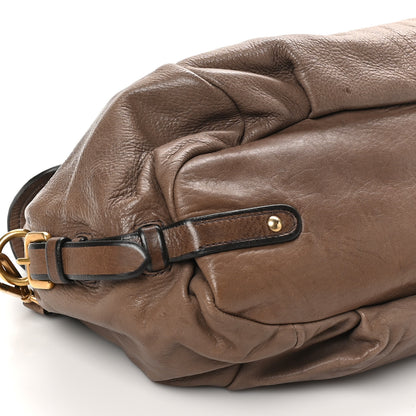 Prada Cervo Antik Buckle Foldover Pushlock Satchel Pietra 8 of 9