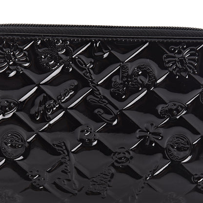 Chanel Patent Calfskin Lucky Symbols Zip Around Wallet Black 5 of 9