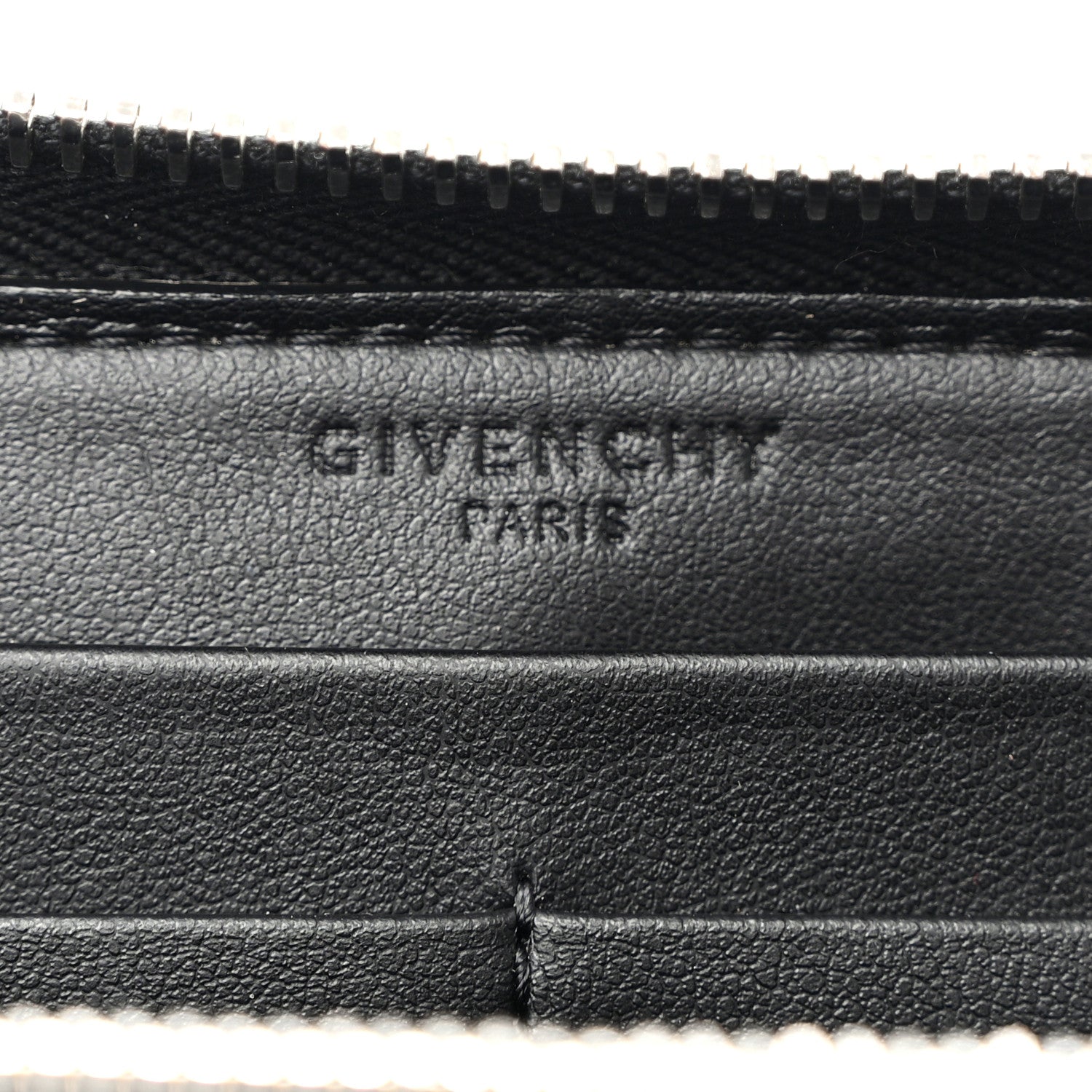 Givenchy Calfskin Logo Star Embossed Zip Around Wallet Black 6 of 19