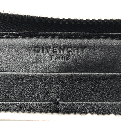 Givenchy Calfskin Logo Star Embossed Zip Around Wallet Black 6 of 19